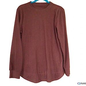 Temu Womens Brown Fleece Top, L
